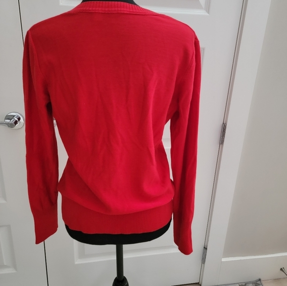 Esprit Red V-Neck Sweater - Picture 3 of 7